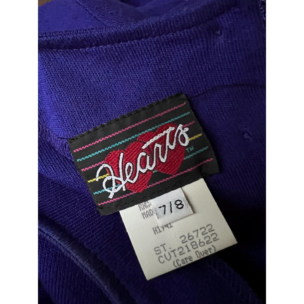 1980s Western Style Fringe Purple/Blue Sweater Dress - Size Small