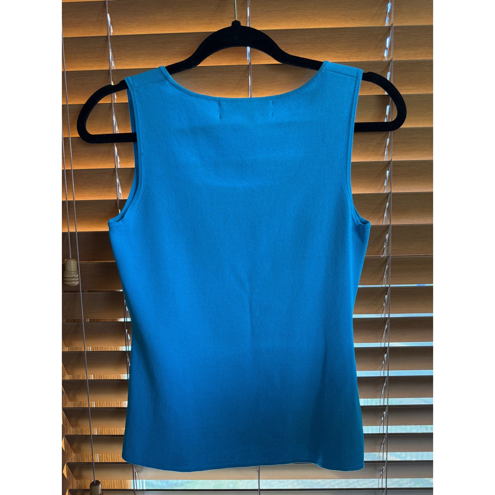 1990s Joseph A. Square Neck Knit Tank Top | Baby Blue | Size M