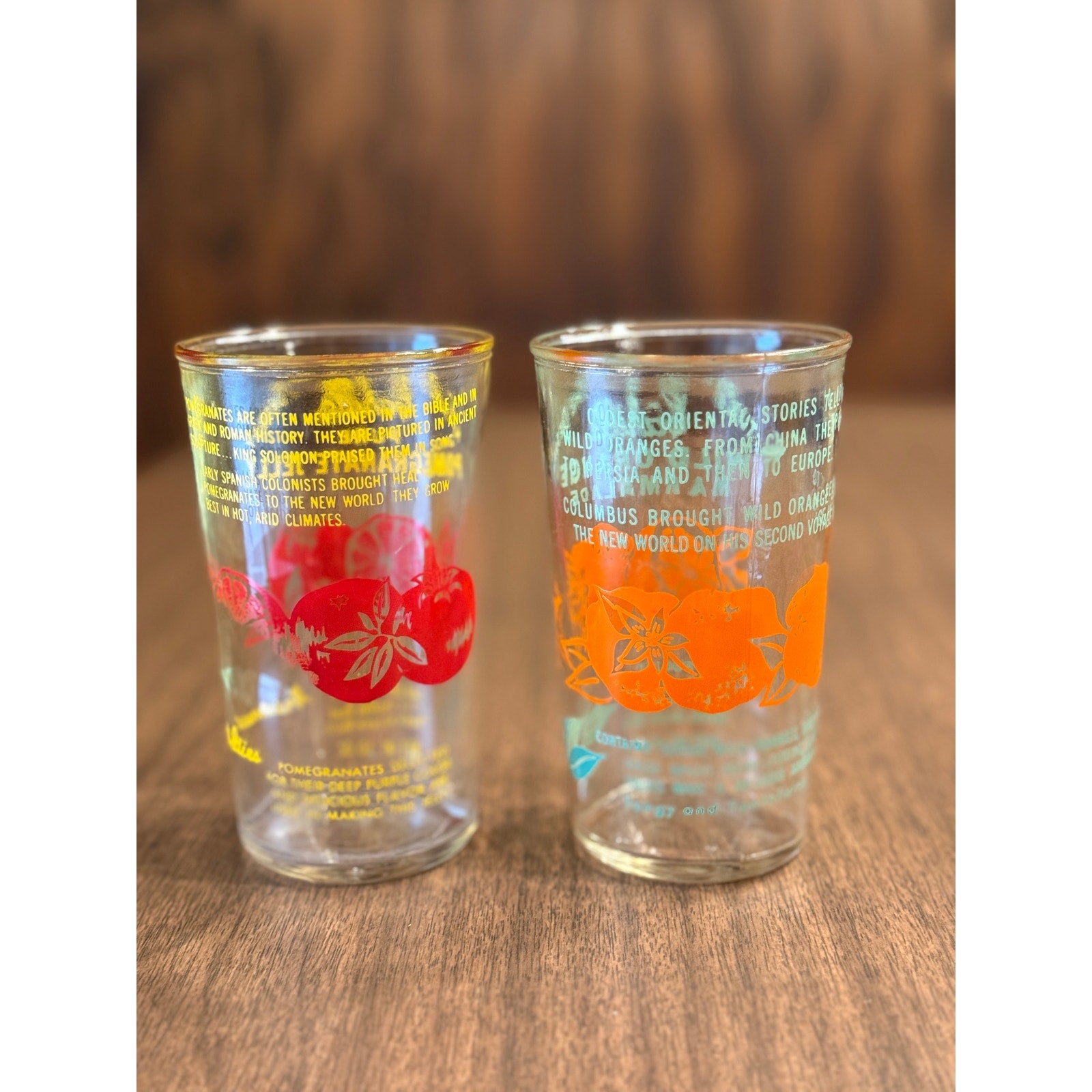 1950s Cahill's Jelly Jar Drinking Glasses (Set of 2) - Marmalade and Pomegranate