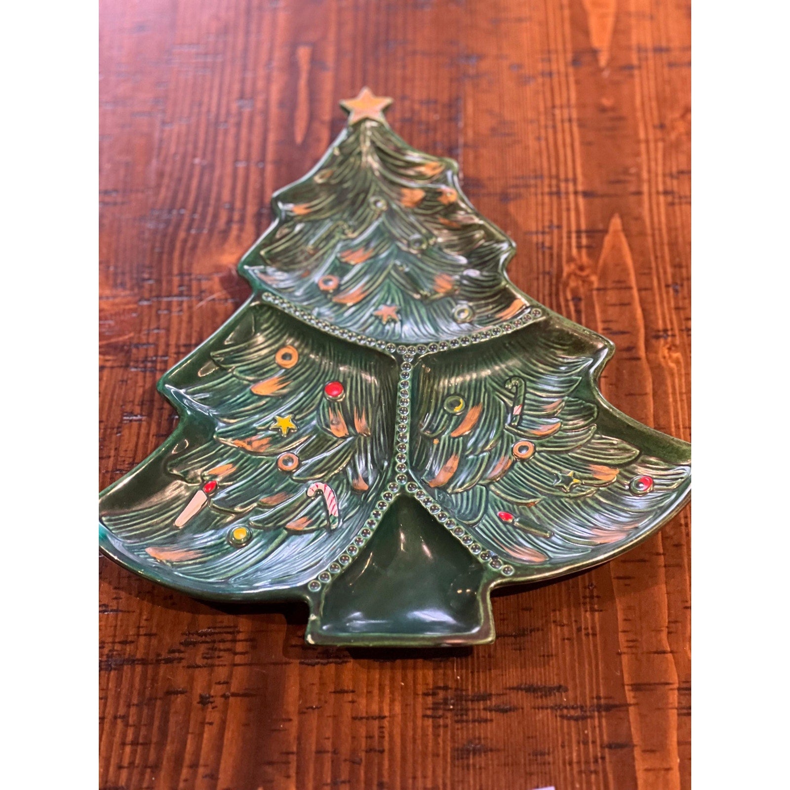 Vintage Divided Christmas Tree Platter