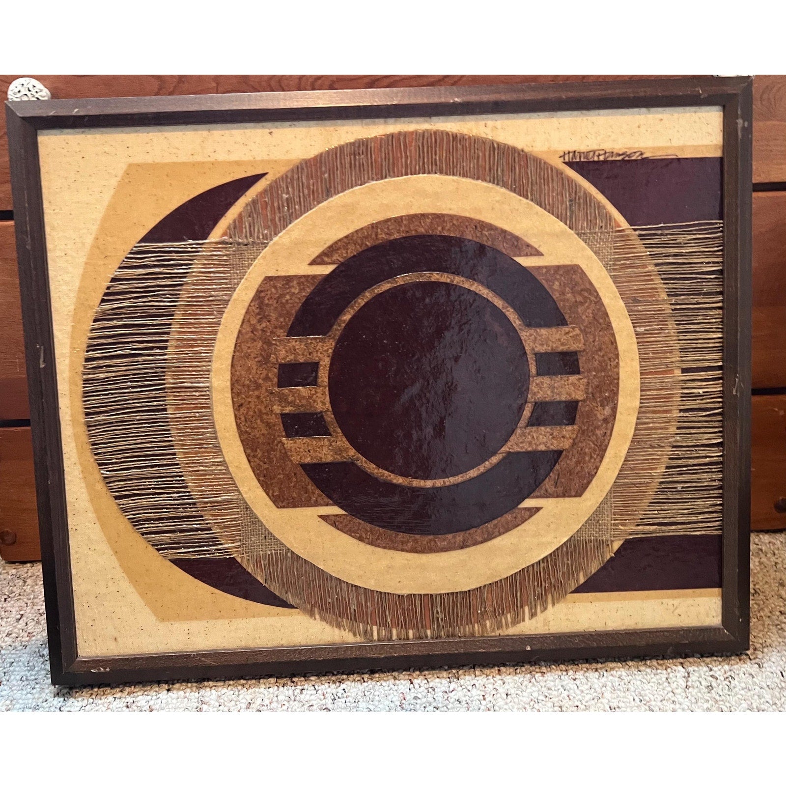 RARE Harriet Hanson 1970s Mixed Media Fiber Collage