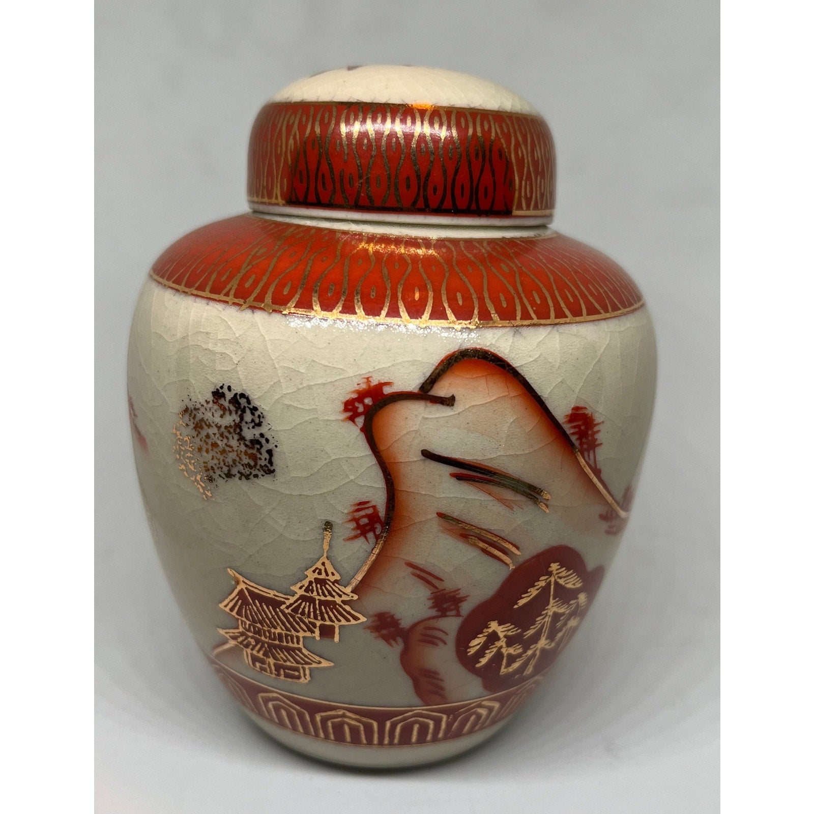 Vintage Japanese Satsuma Ginger Jar