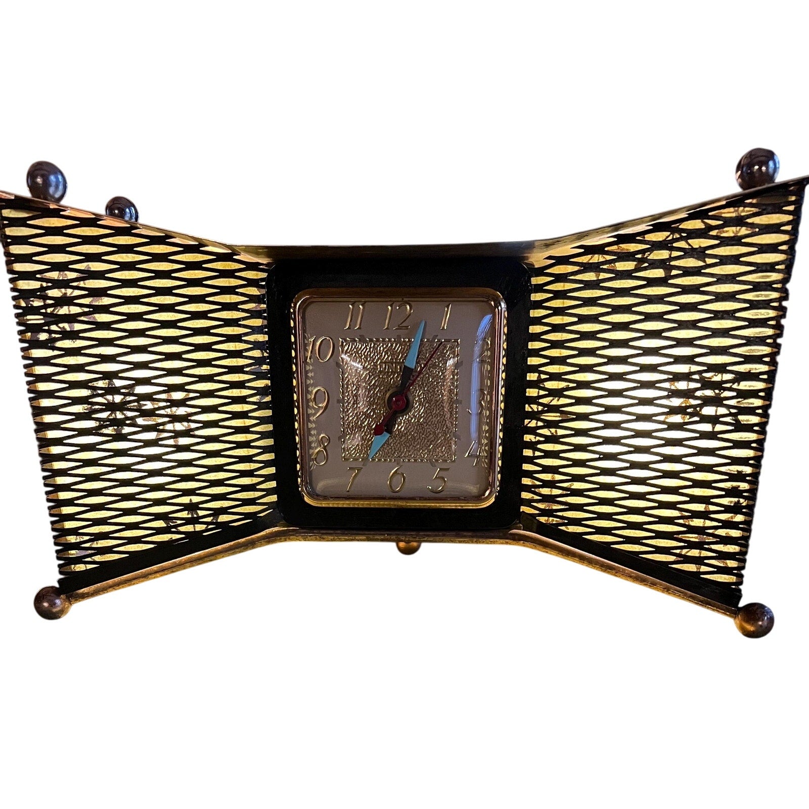 1950s/60s Atomic Age Bowtie Clock Light- RARE!