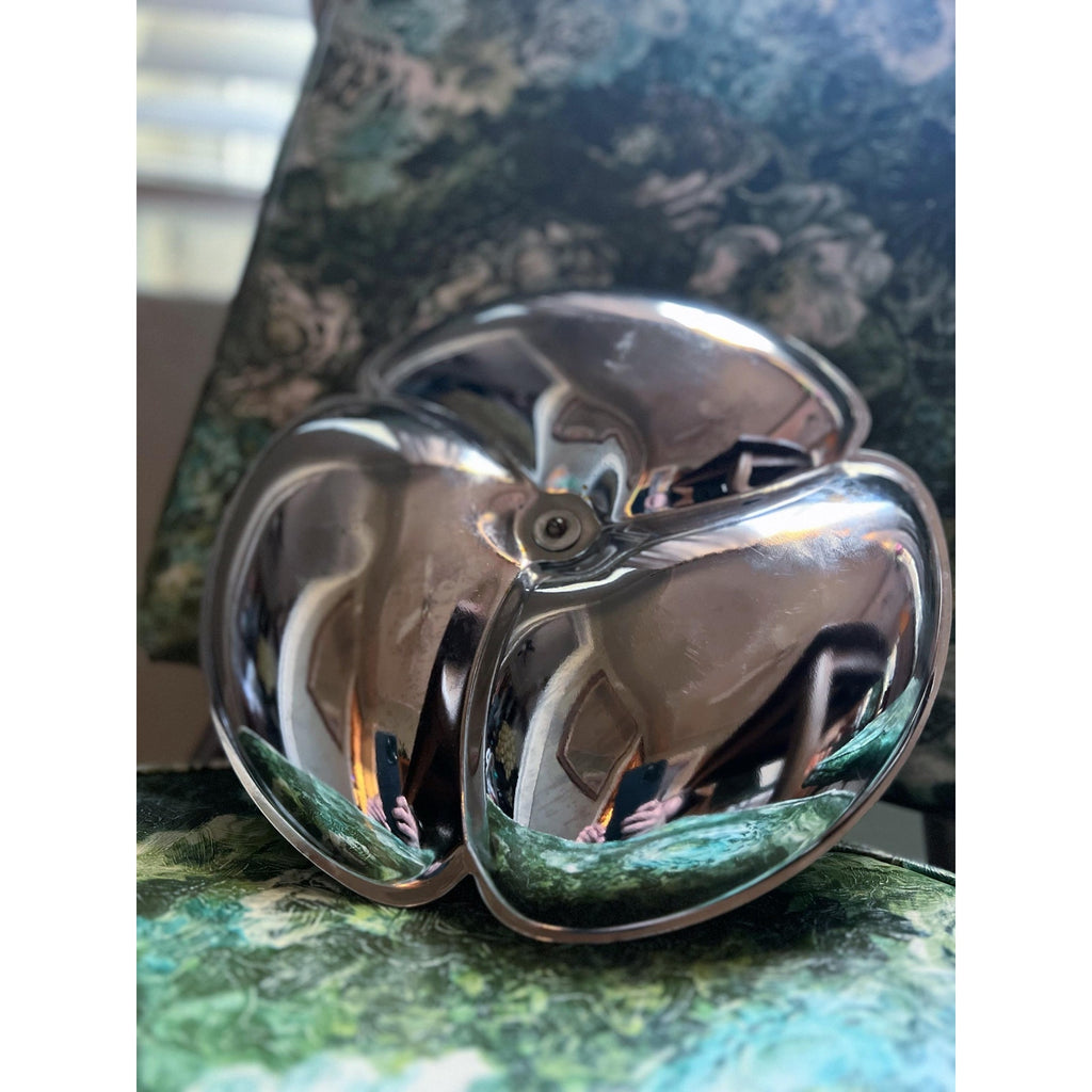 MCM Atomic Etched Serving Platter - Chrome