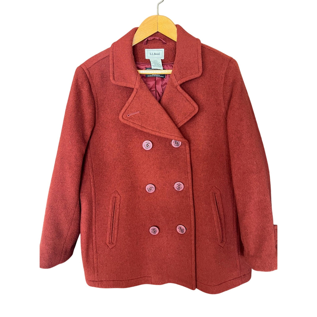 1980s LL Bean Wool Lined Peacoat Size 16P