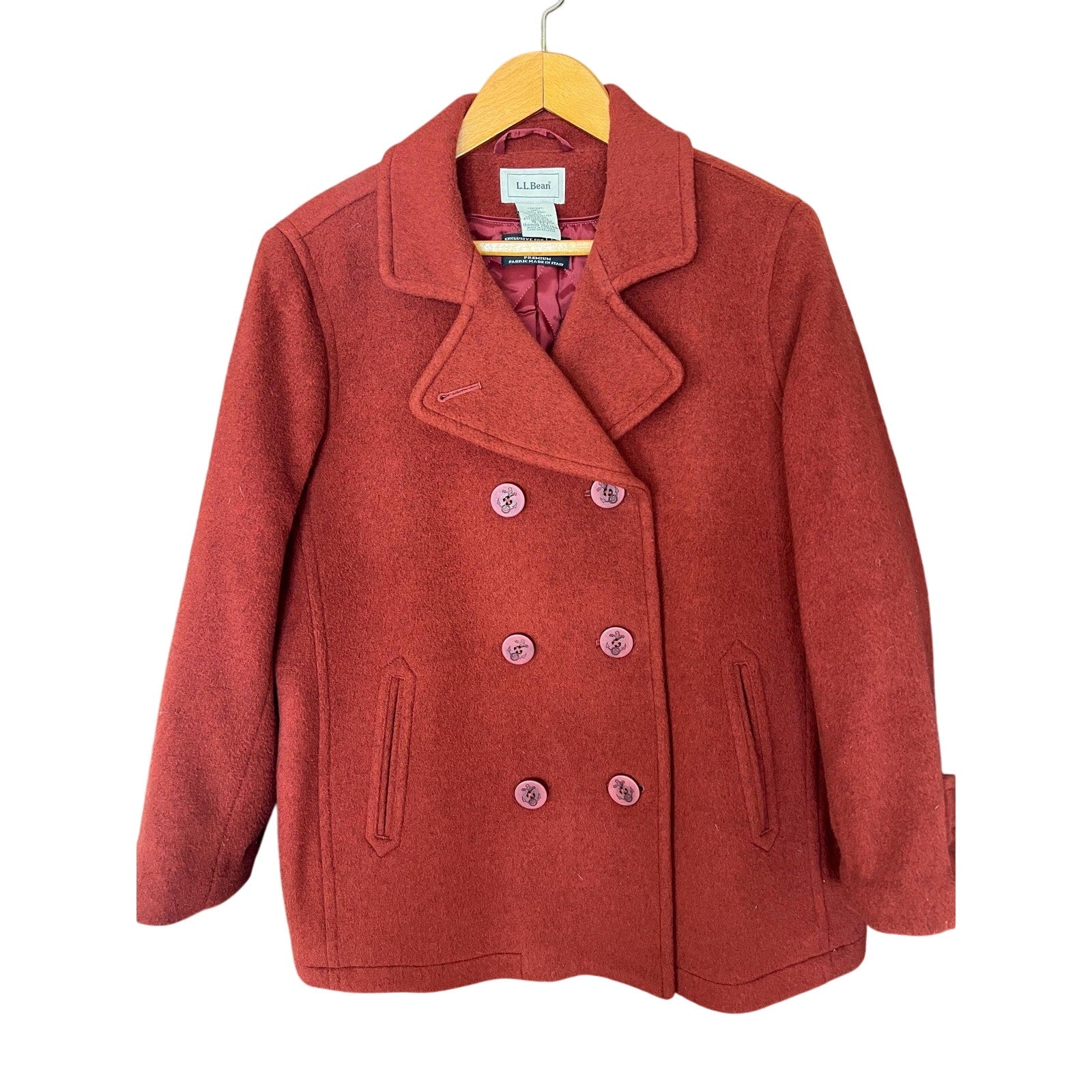 1980s LL Bean Wool Lined Peacoat Size 16P