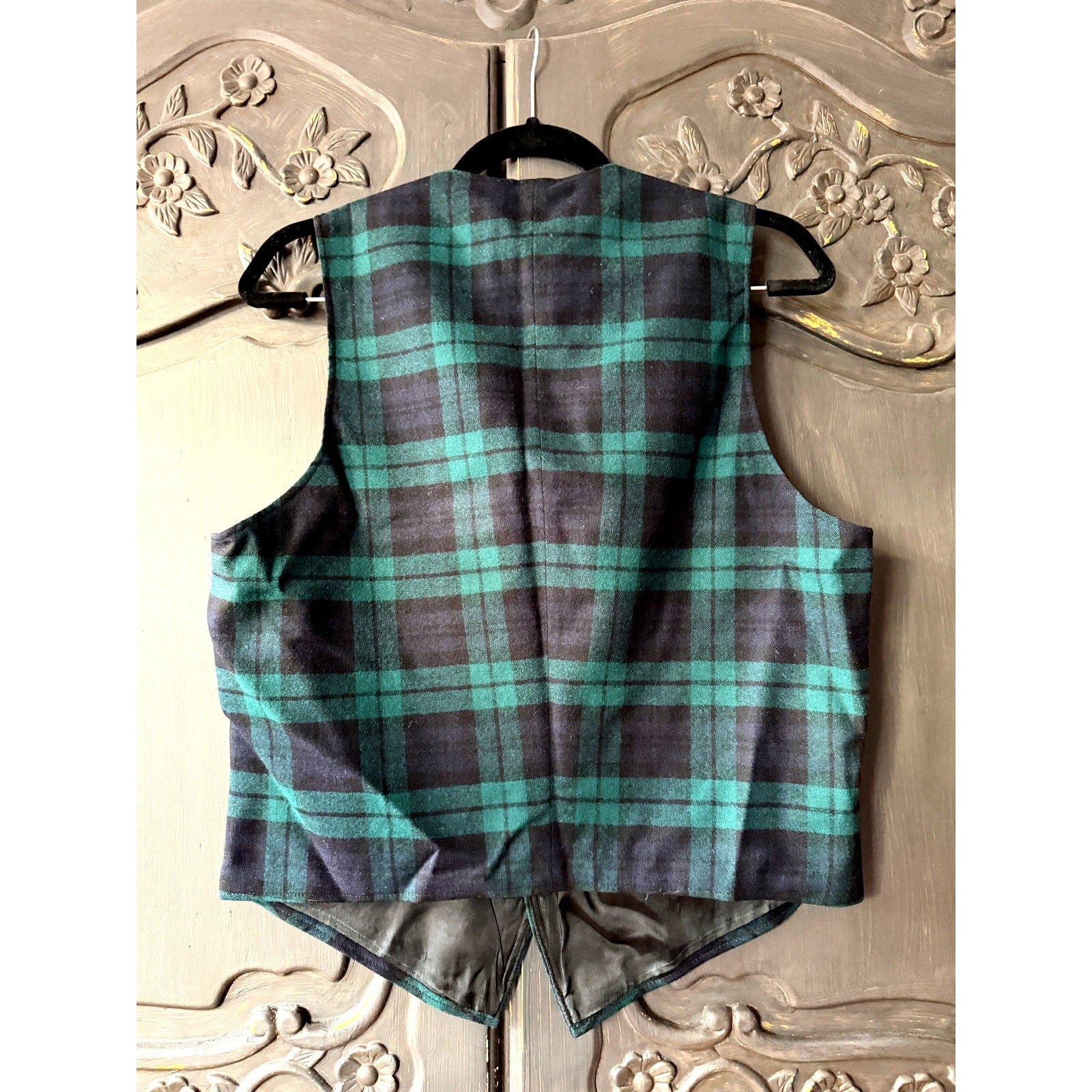 1960s Pendleton 100% Wool Tartan Waistcoat Vest | Medium