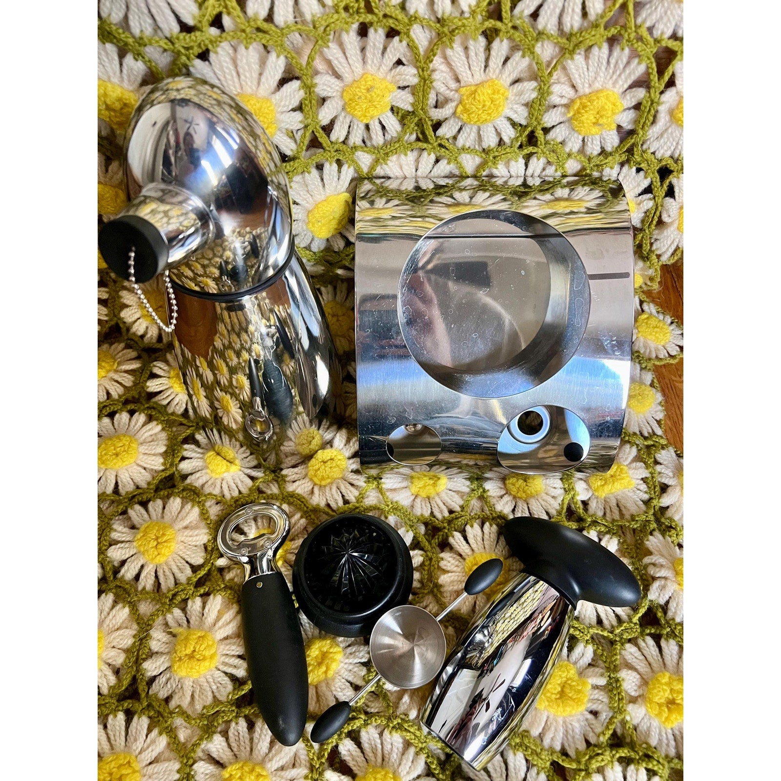 1980s Michael Graves Stainless Steel 5-piece Barware Set