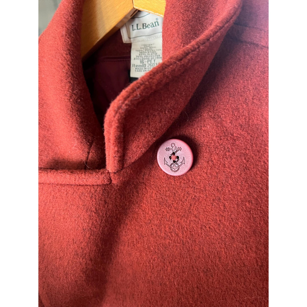 1980s LL Bean Wool Lined Peacoat Size 16P