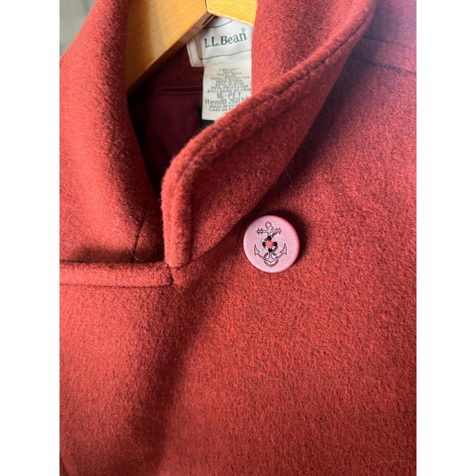 1980s LL Bean Wool Lined Peacoat Size 16P