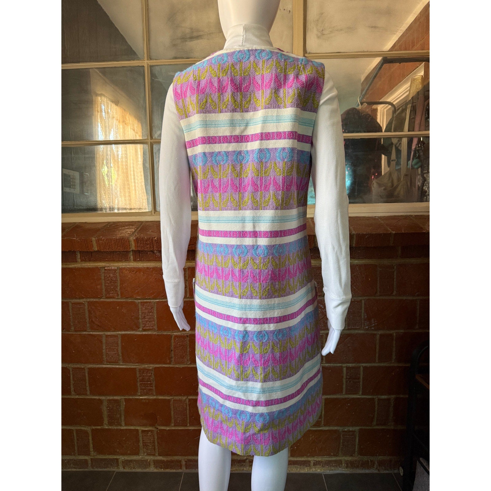 Groovy Vintage 1960s-70s A-Line Tapestry Shift Dress | Size Large