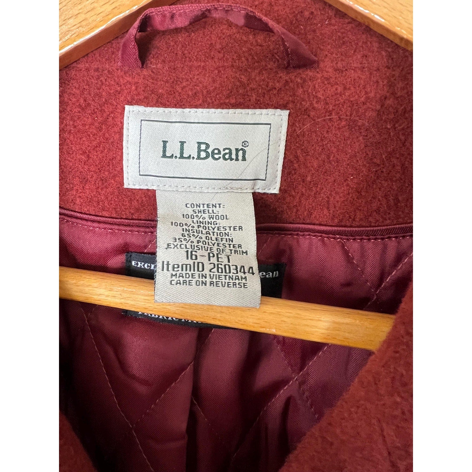 1980s LL Bean Wool Lined Peacoat Size 16P