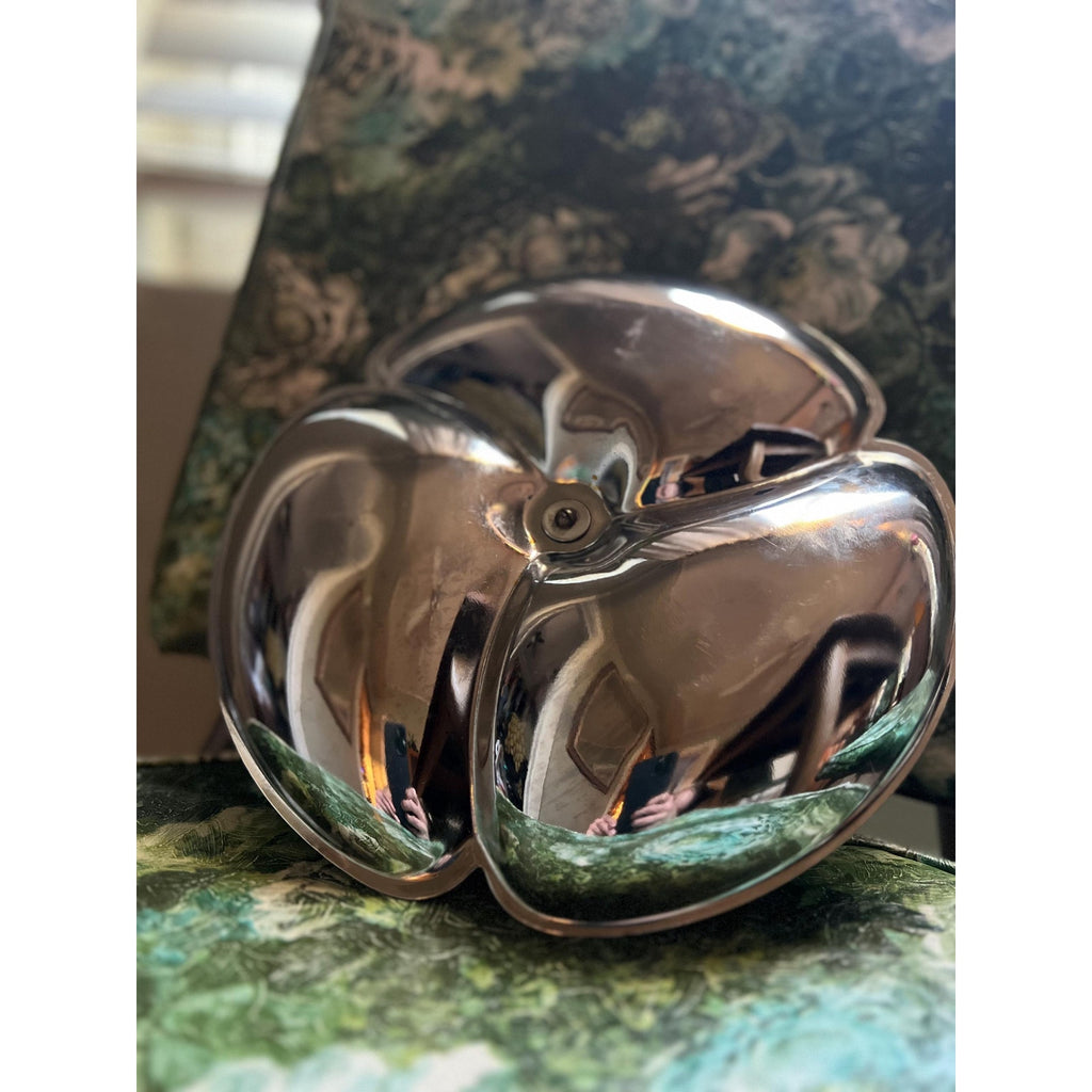 MCM Atomic Etched Serving Platter - Chrome