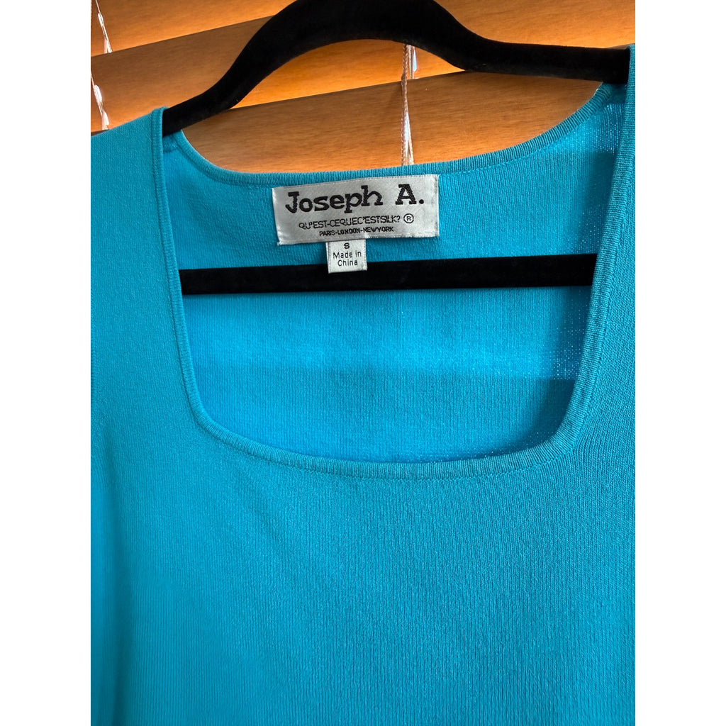 1990s Joseph A. Square Neck Knit Tank Top | Baby Blue | Size M