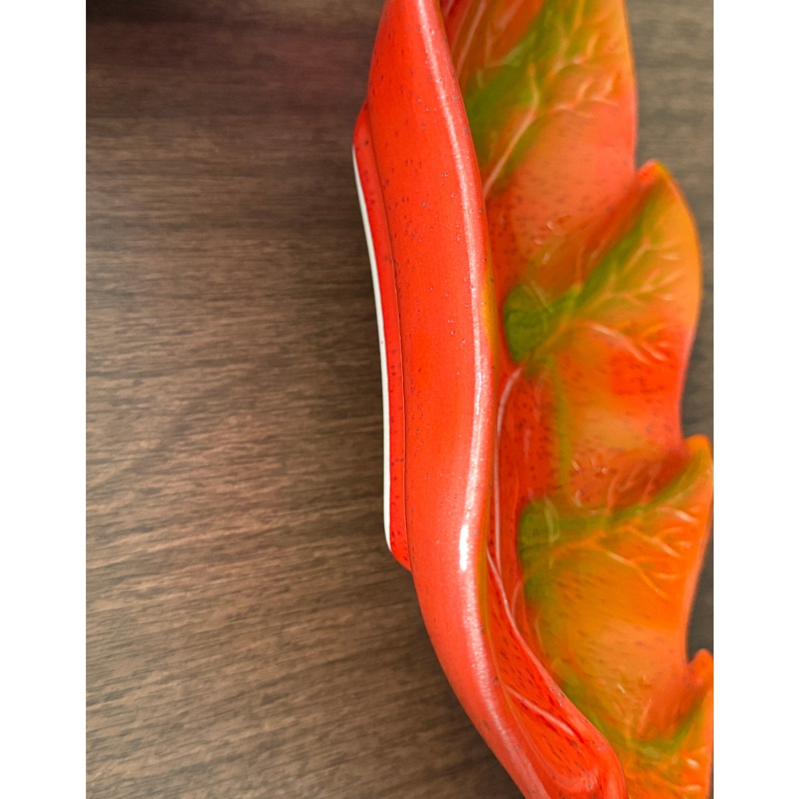 Vintage California Pottery Autumn Leaves Ceramic Snack Tray Set of 4