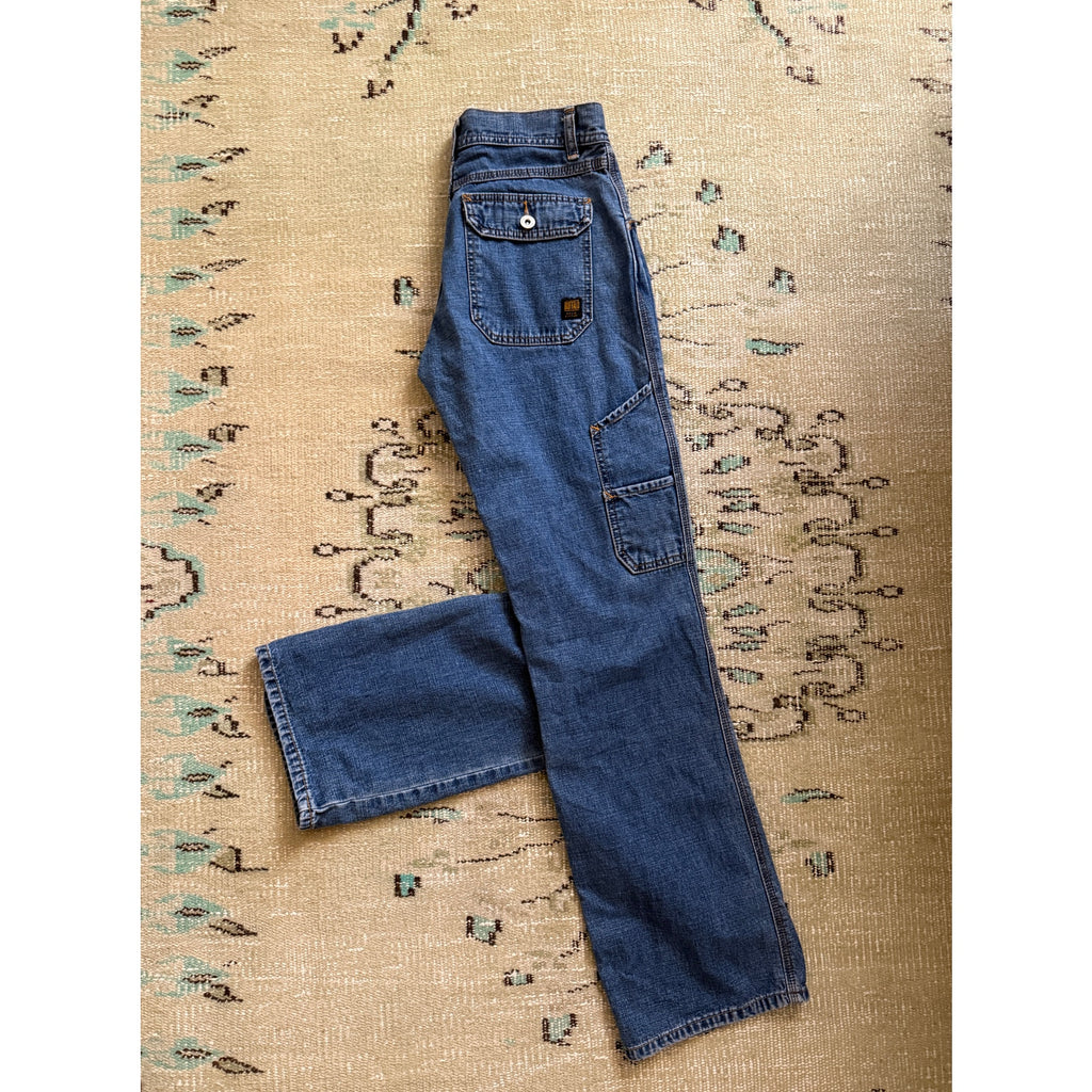1990s Buffalo Jeans | Straight Leg Denim Cargo Pants | 27W