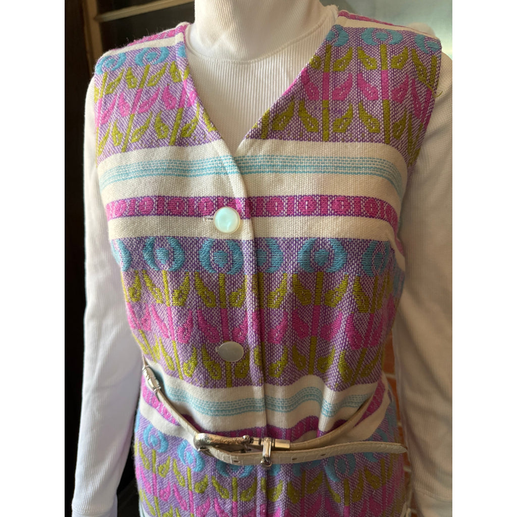 Groovy Vintage 1960s-70s A-Line Tapestry Shift Dress | Size Large