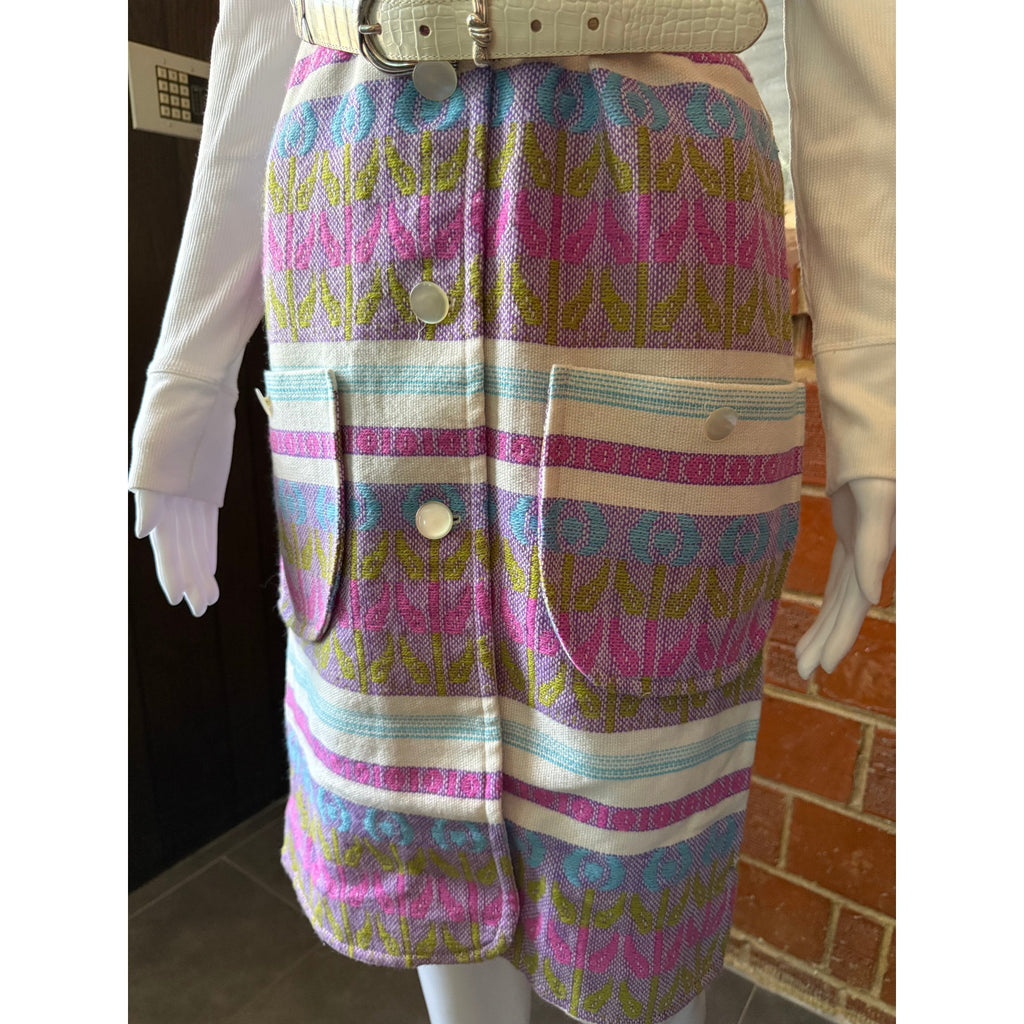 Groovy Vintage 1960s-70s A-Line Tapestry Shift Dress | Size Large