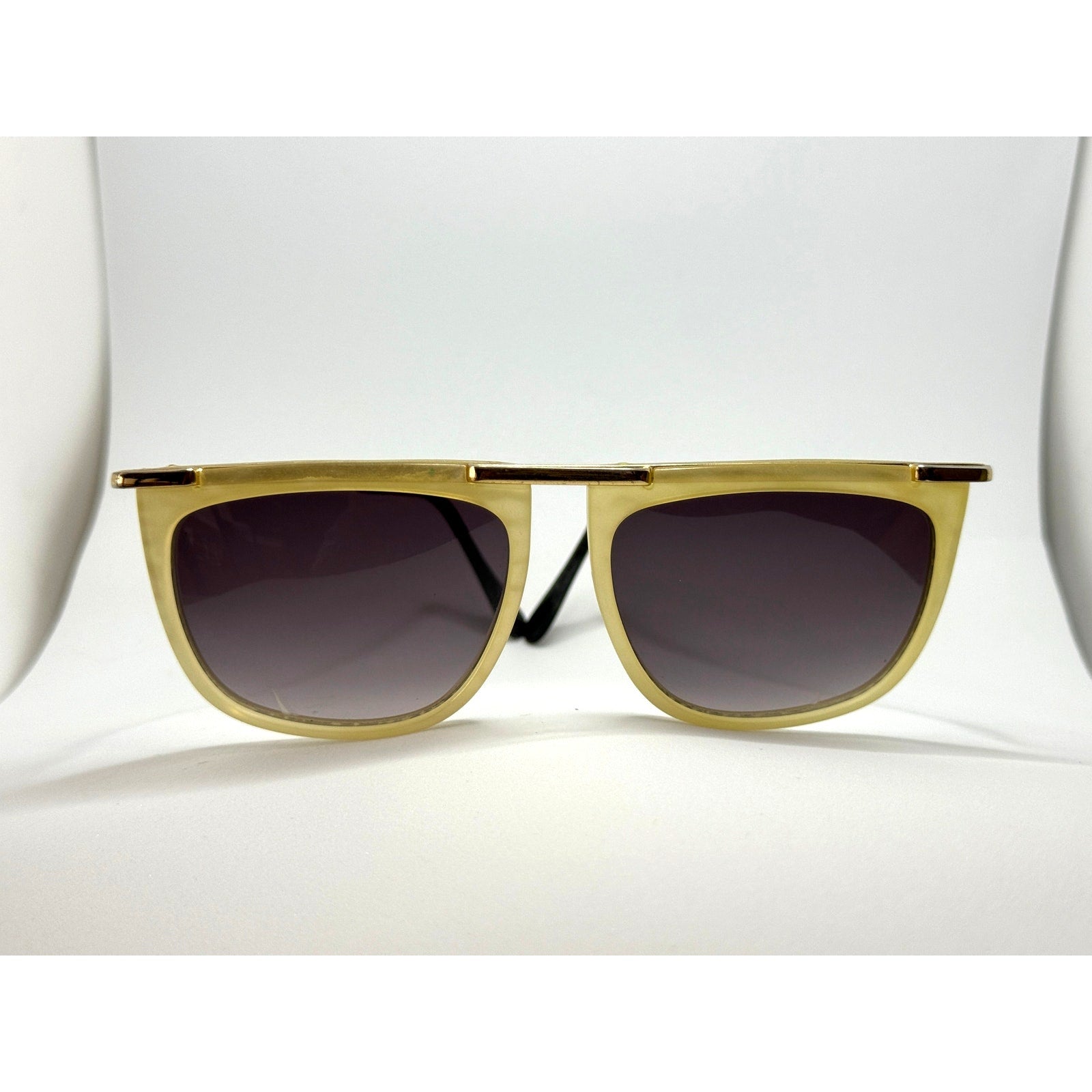 RARE 1980s Logo Paris Creative 02 Abalone Tortoiseshell Brow Line Sunglasses