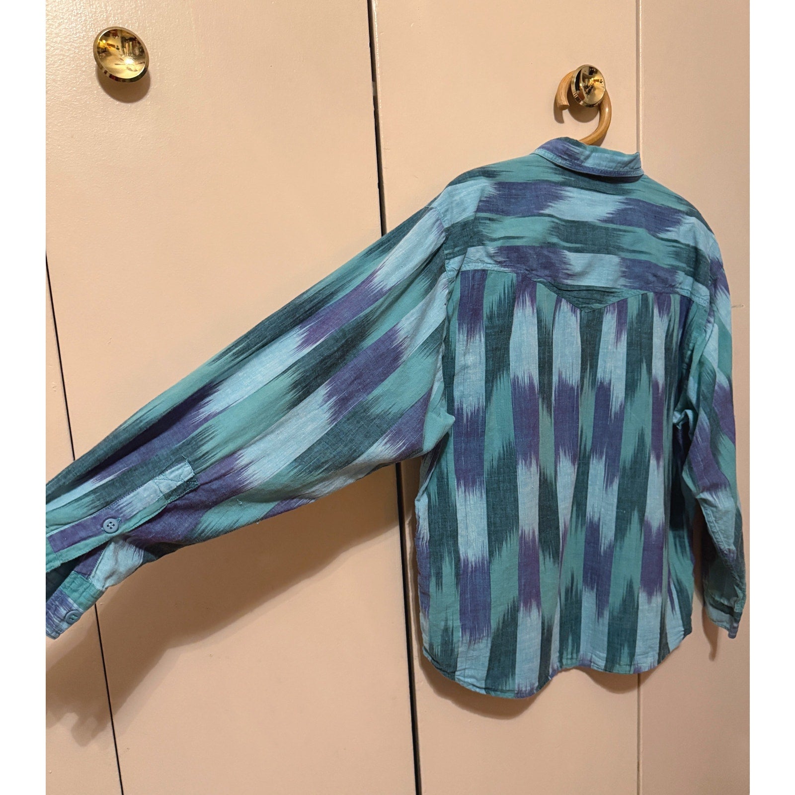 1980s Wrangler Southwestern Abstract Button Up Shirt - Unisex Size M/L