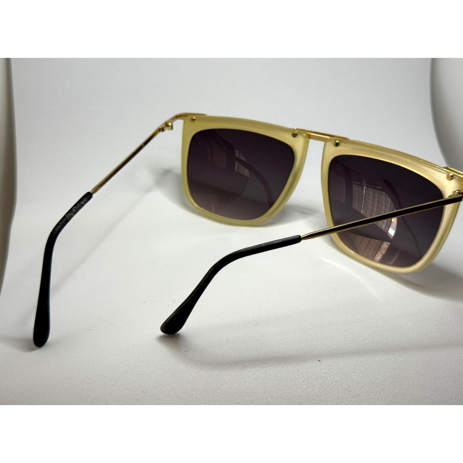 RARE 1980s Logo Paris Creative 02 Abalone Tortoiseshell Brow Line Sunglasses