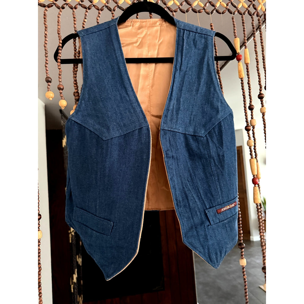 1970s/1980s Reversible Suede & Denim Jordache Vest | 38" Chest