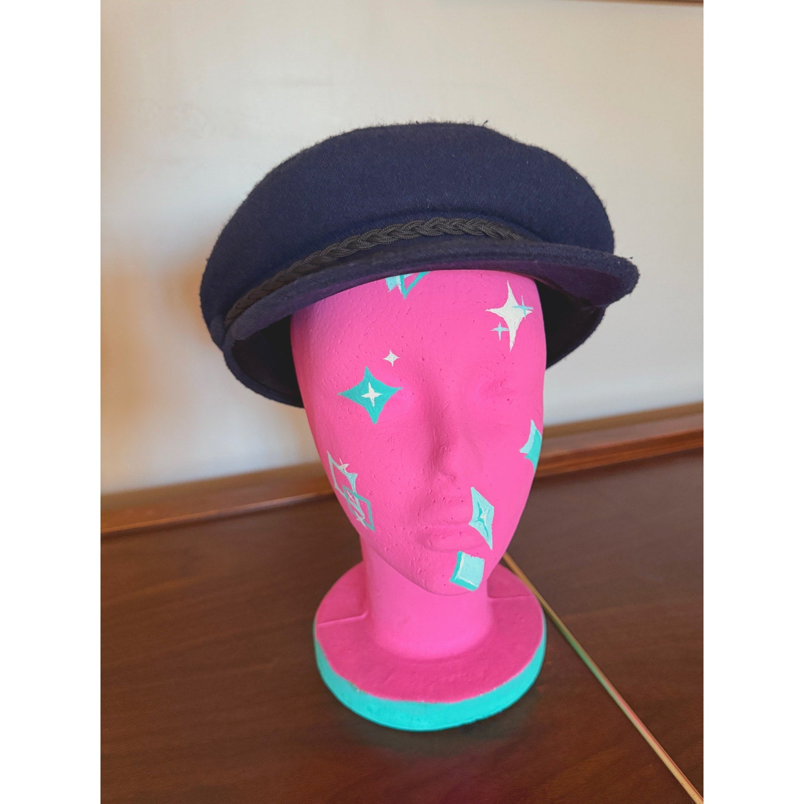 Vintage Totes Navy Blue Wool Fisherman / Pageboy Hat | XL