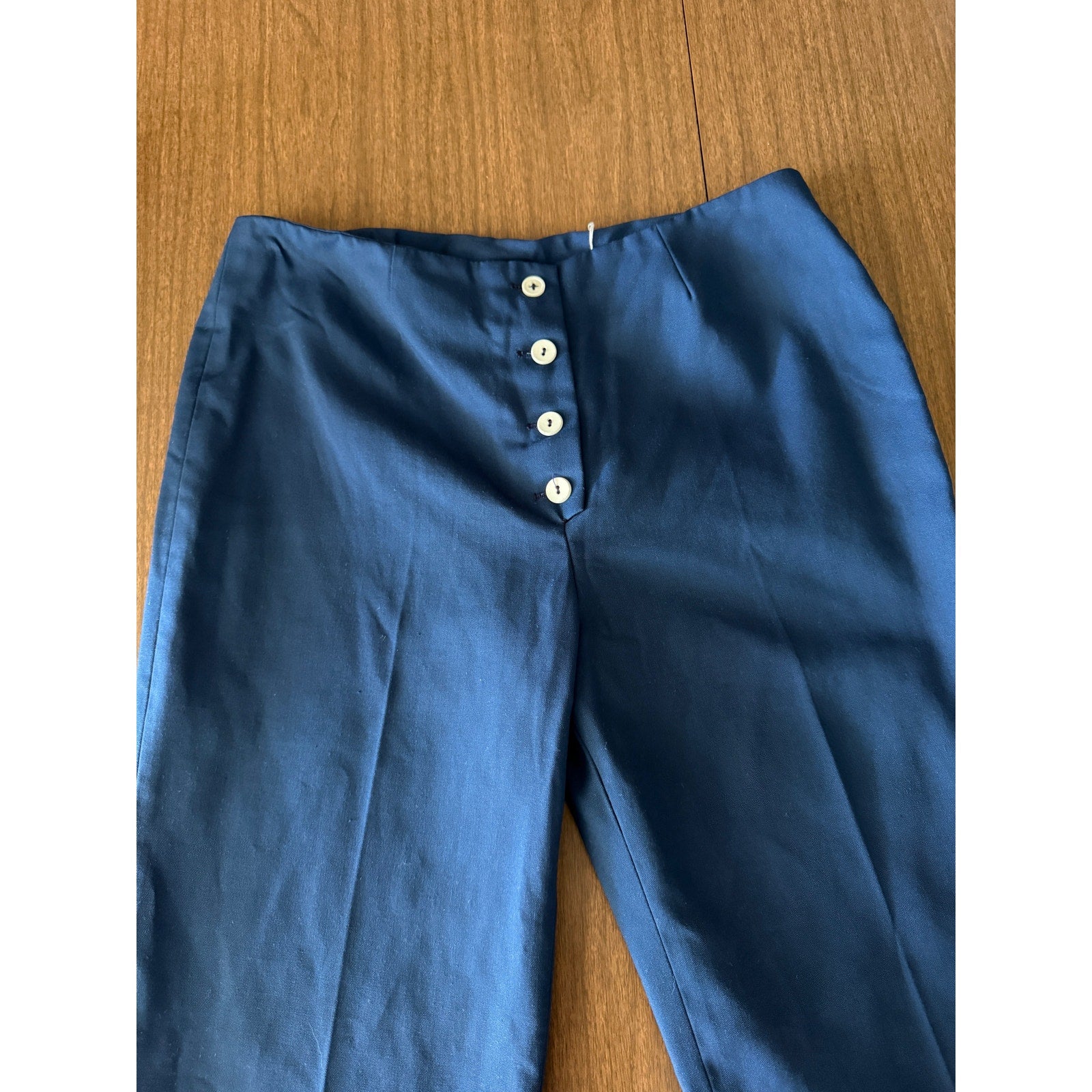 NOS 1970s Patty Woodard Navy Blue Sailor Bell Bottom Pants | Size 30W