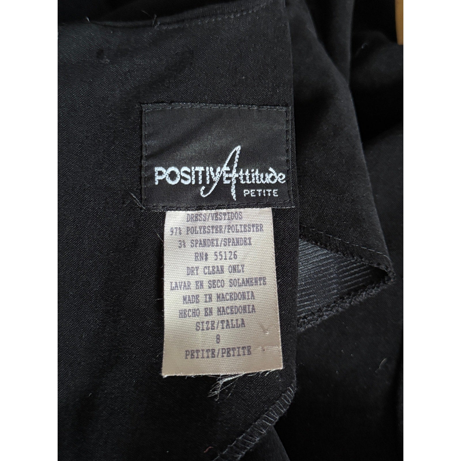 1980s Positive Attitude Velvet Long Sleeve Little Black Dress | 8 Petite