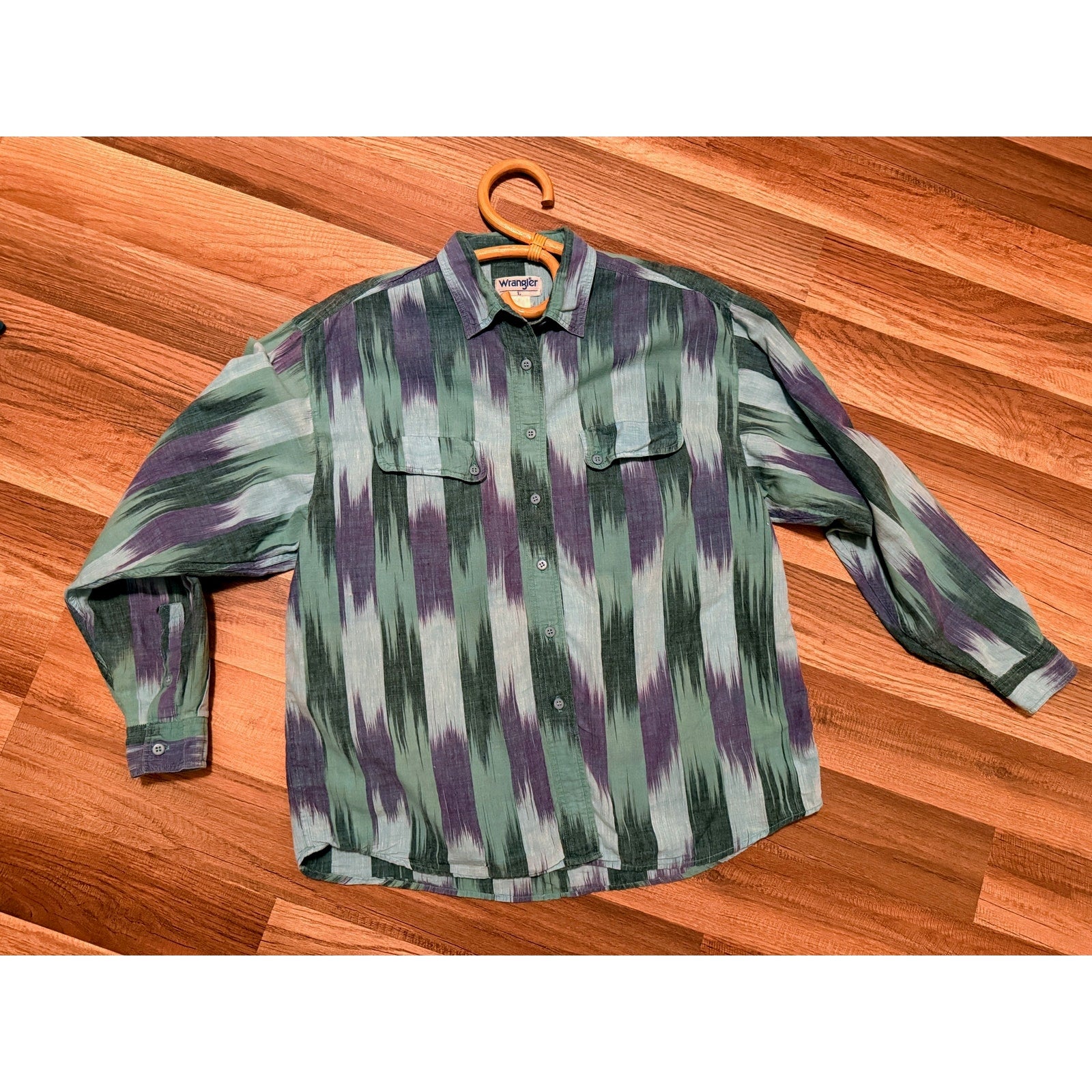 1980s Wrangler Southwestern Abstract Button Up Shirt - Unisex Size M/L