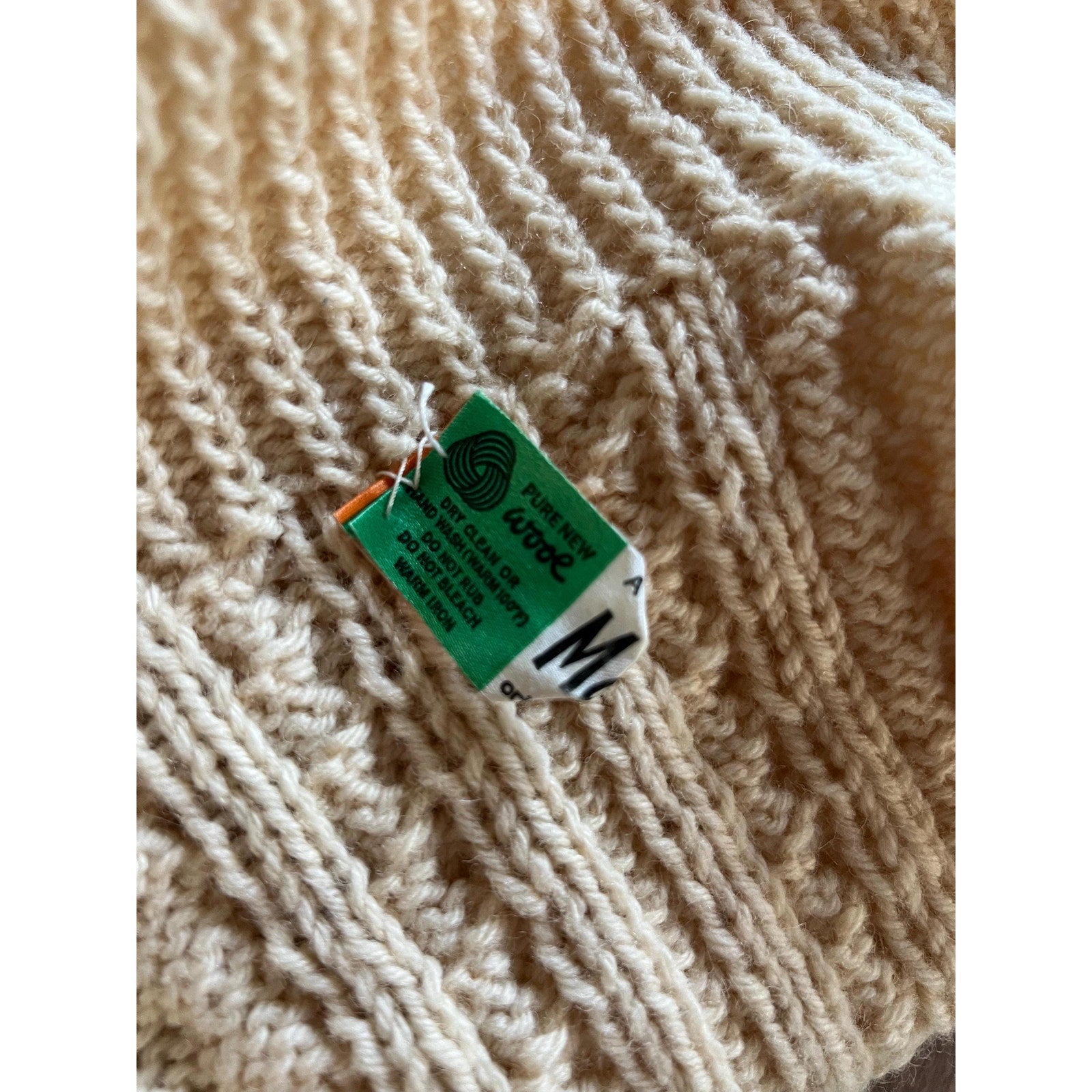 70s Mary Vintage Smith Fisherman Sweater / Cardigan | Handmade Pure Irish Wool | Size S/M