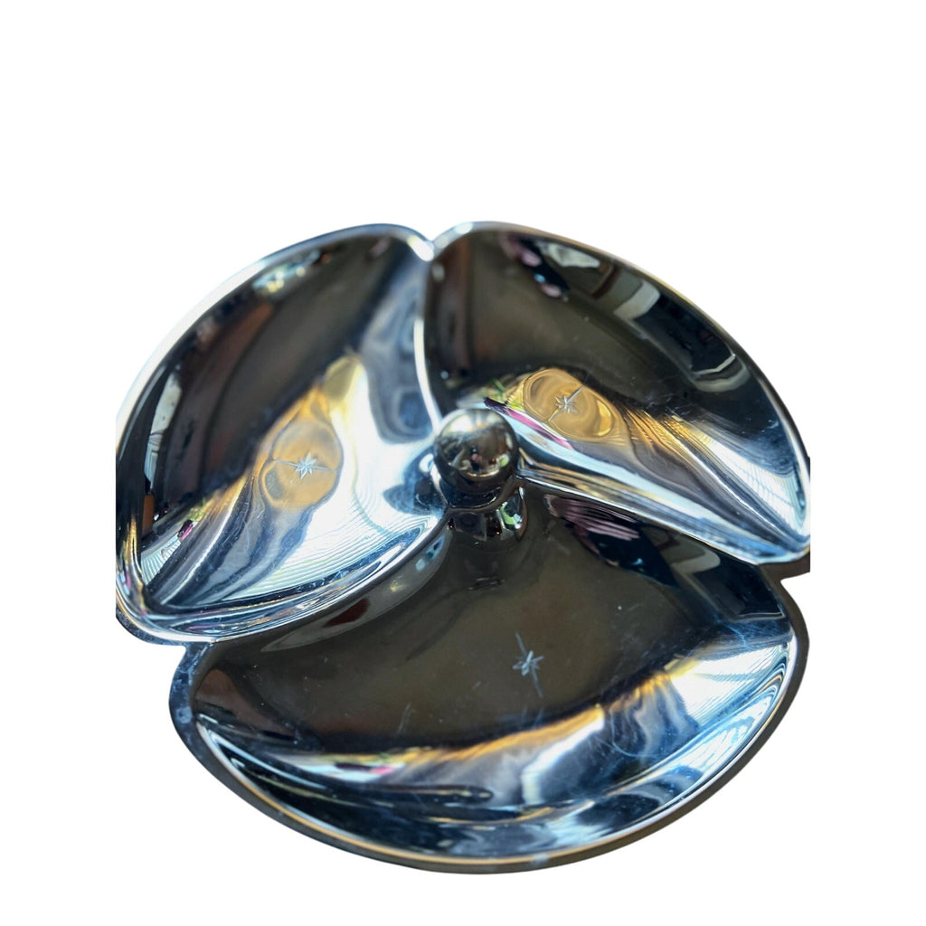 MCM Atomic Etched Serving Platter - Chrome